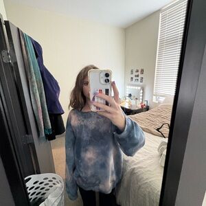 Blue and Pink Tie-Dye Sweatshirt